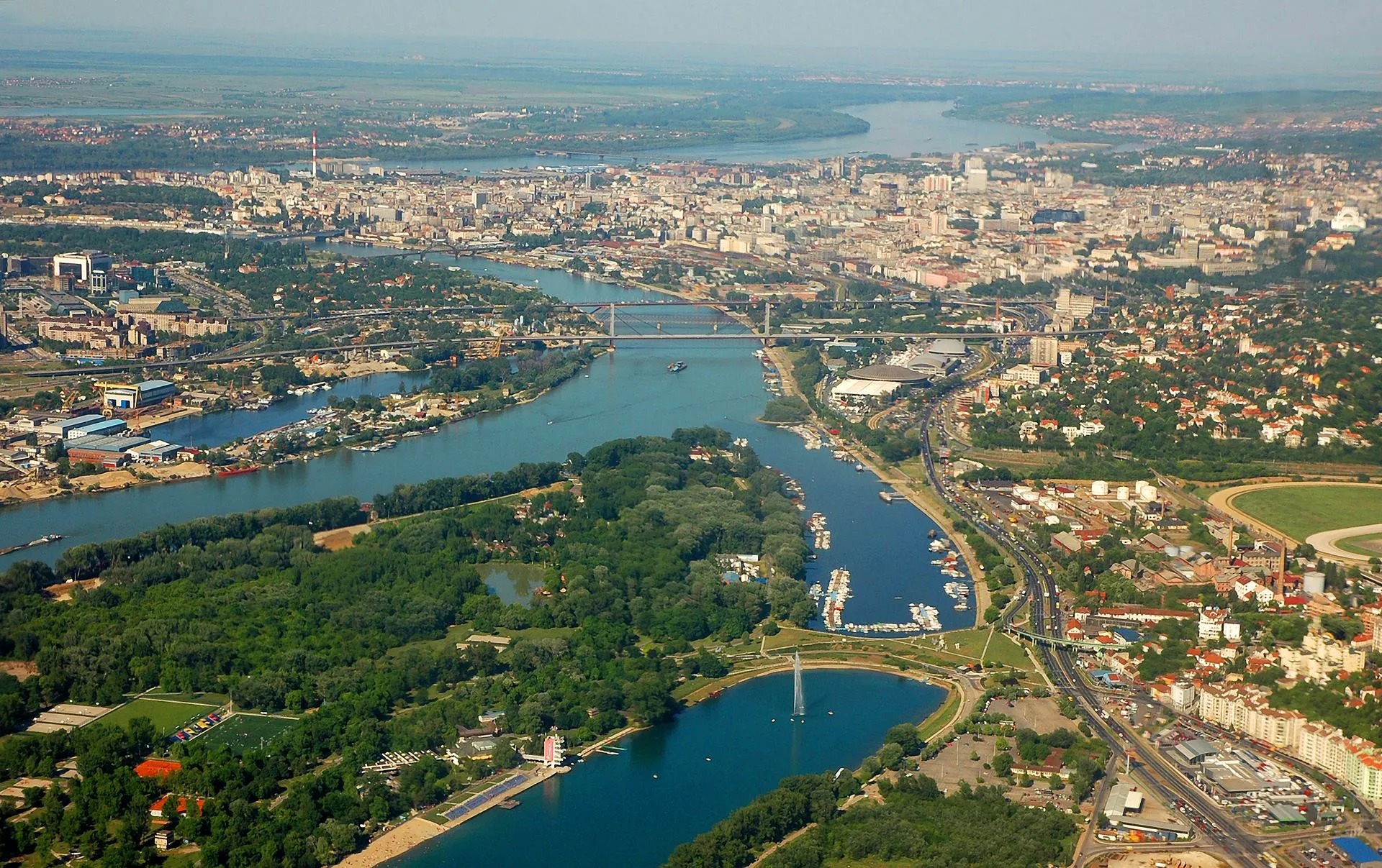 Belgrade Kalemegdan fortress and the Sava river